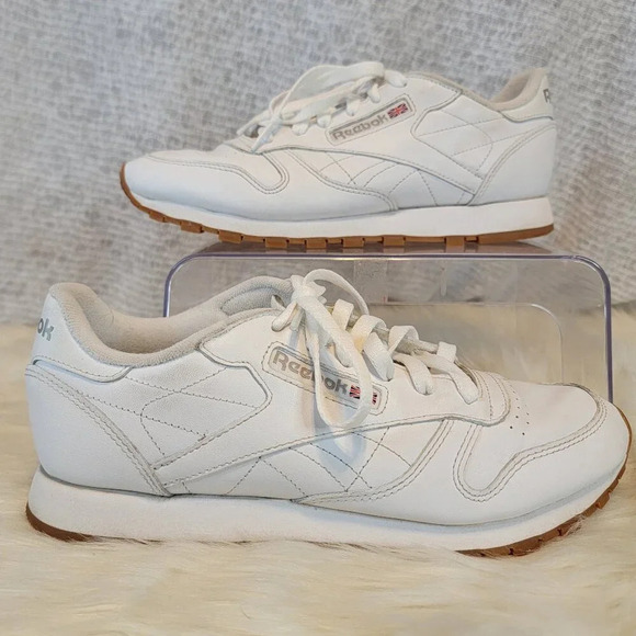 Reebok Womens 8.5 Classic Athletic Shoe White Sneaker Tennis Shoe Preppy Norm - Picture 1 of 13